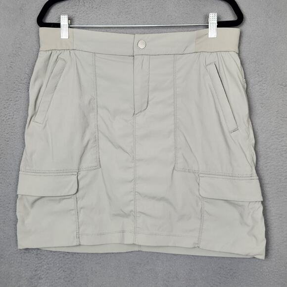 Athleta Trekkie Skort Womens 12 Tall Gray Stretch Cargo Pockets Mesh Liner Golf - Picture 1 of 12